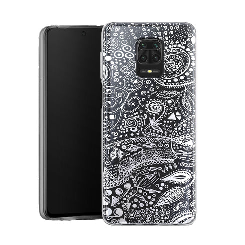 Coque pour Xiaomi Note 9 Aztec bw handmade | Housse Silicone, Etui Antichoc / Motif Tribal